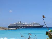 IMG_0631 - Our ship, the MS Westerdam, anchored off of Half Moon Cay, an island in the Bahamas, owned by Holland America Cruise lines.