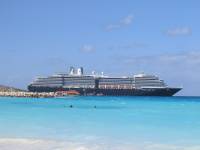 IMG_0634 - Our ship, the MS Westerdam, anchored off of Half Moon Cay, an island in the Bahamas, owned by Holland America Cruise lines.